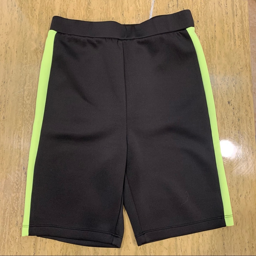 Forever21 bike short with lime green stripe detail